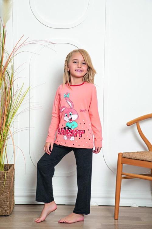 Kız Çocuk Baskılı Uzun Kollu Pijama Takımı 519
