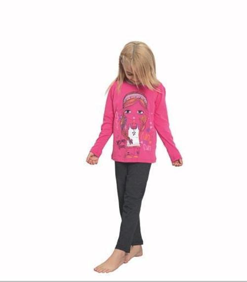 Kız Çocuk Baskılı Uzun Kollu Pijama Takımı 520