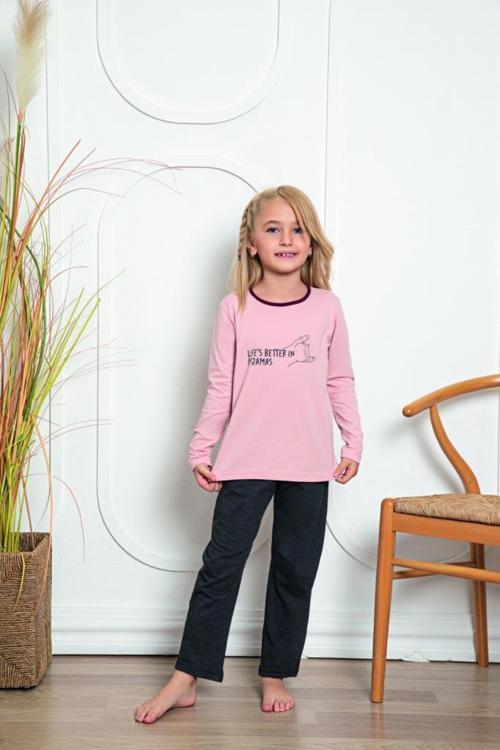 Kız Çocuk Uzun Kollu Pijama Takımı 521