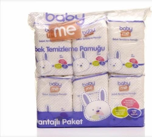 Bebek Alt Ve Vücut Cilt Temizleme Pamuğu 6'lı Paket
