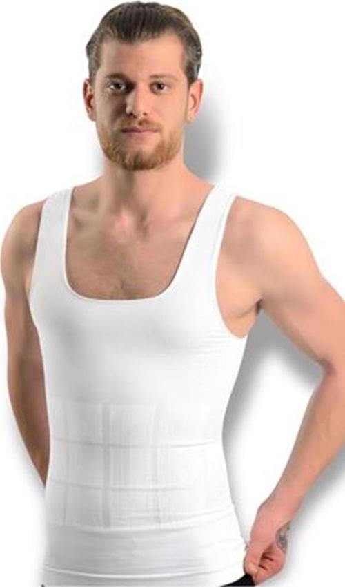 Erkek Beyaz Dikişsiz Vücut Toparlayıcı Korse Atlet 740