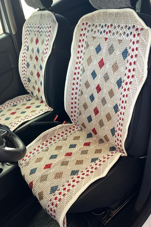 Oto Koltuk Kılıf Kilim 3 Parça Set Terletmez Jüt İplik Dokuma Universal