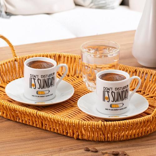 08 Porselen 12 Parça Türk Kahve Fincan Takımı 90ml