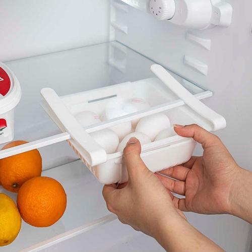 Org-10 Buzdolabı Içi Organizer Askılı Akordion Süzgeçli Ayarlanabilir Raf - Beyaz