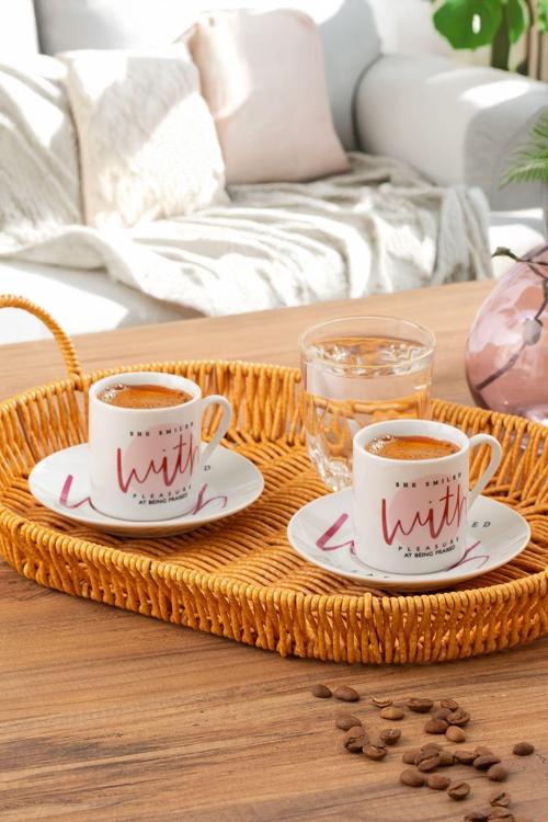 10 Porselen 12 Parça Türk Kahve Fincan Takımı 90ml