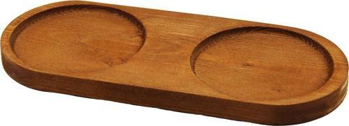 2 BÖLMELİ - OVAL   KOYU RENK=KAHVERENGİ  AHŞAP YAĞDANLIK ALTLIK  27X12.5CM  GO5060Gok223042