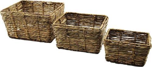 METAL İSKELETLİ 3 BOY D.GEN HASIR ORGANİZER SEPET 14X20-20X25-25X30CM - Y: 12-15-18CM  GO5060Gok120484
