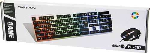 IŞIKLI   USB KABLOLU  OYUNCU KLAVYE - MOUSE  SET PL-357  GO5060Gok111635