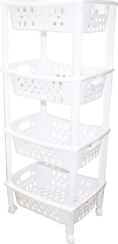 4 KATLI SEPET DÜZENLEYİCİ - RAF ÜNİTESİ TEKERLEKLİ 400X295X960MM  GO5060Gok170750
