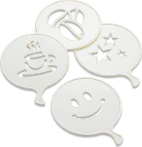 4 PCS SÜSLEME ŞABLONU PLASTİK KAHVE FİNCAN - YILDIZ - GÜLEN YÜZ - PALYAÇO  GO5060Gok222963