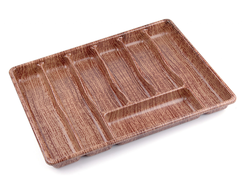 BÜYÜK - AHŞAP RENK - 7 BÖLMELİ ÇEKMECE İÇİ KAŞIKLIK 50X37CM  GO50605007730
