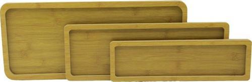 DİKDÖRTGEN - DÜZ KENAR - 3LÜ SET AHŞAP MDF SUNUM TEPSİ SETİ 10X33.5-14X39.5-19.5X45CM  GO5060Gok223087