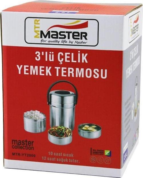 3LÜ ÇELİK YEMEK TERMOSU SEFER TASI 2LT  GO5060Gok222698