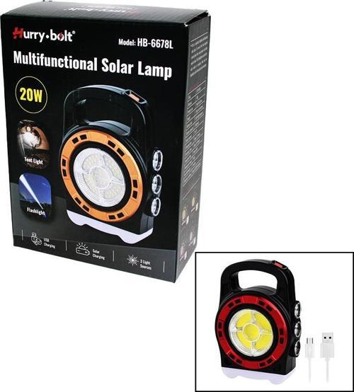 3IN1 20W SOLAR - USB ŞARJLI EL FENERİ - POWERBANK EL ÇANTASI MODELİ  GO50604333860