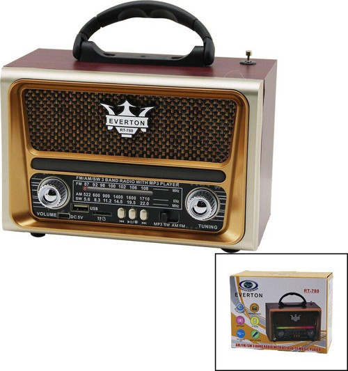 BT USB ŞARJLI - IŞIKLI BLUETOOTH İBRELİ FM RADYO MP3 USB - TF PLAYER RT-780 GO5060Gok111725