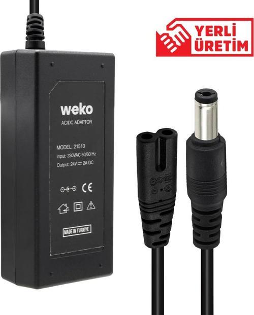 24 VOLT - 2 AMPER PLASTİK KASA MASAÜSTÜ ADAPTÖR 5.5 X 2.5 UÇ YERLİ ÜRETİM  GO50603210790
