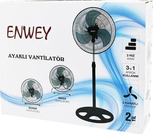 18 İNÇ  İNÇ   SANAYİ  VANTİLATÖR  3İN1: AYAKLI - M.ÜSTÜ - DUVAR   METAL KAFES - KANAT 3  80W VG-301  GO5060Gok181159