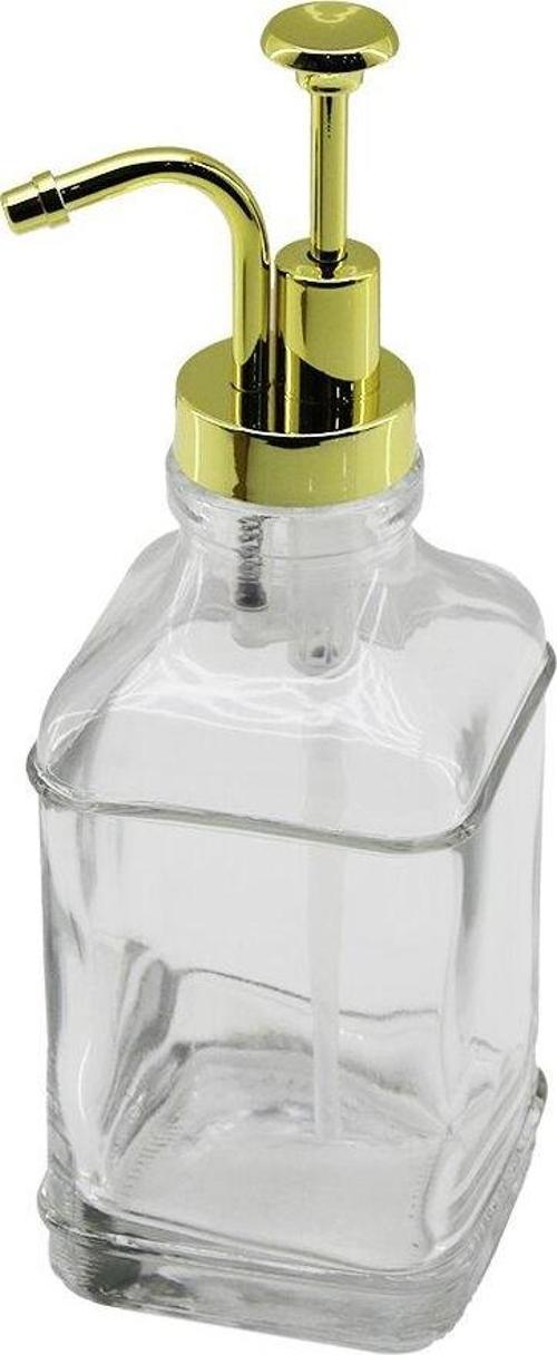 KARE CAM ŞİŞE - ŞEFFAF SIVI SABUNLUK 500ML POMPA - MUSLUK AYRIK MODEL BAŞLI  GO5060Gok210791