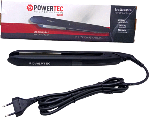 POWERTEC TR-2800 DİJİTAL SAÇ DÜZLEŞTİRİCİ SERAMİK 100°-230°C  GO50609688580