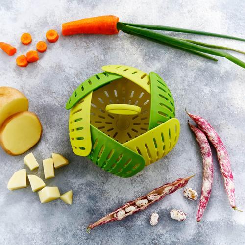 Plastik Katlanır Buharda Pişirme Aparatı Sağlıklı Haşlama Sepeti  GO50609124450