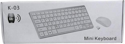 K-03 MİNİ BEYAZ WIRELESS KABLOSUZ KLAVYE MOUSE S PL-395  GO50601411220