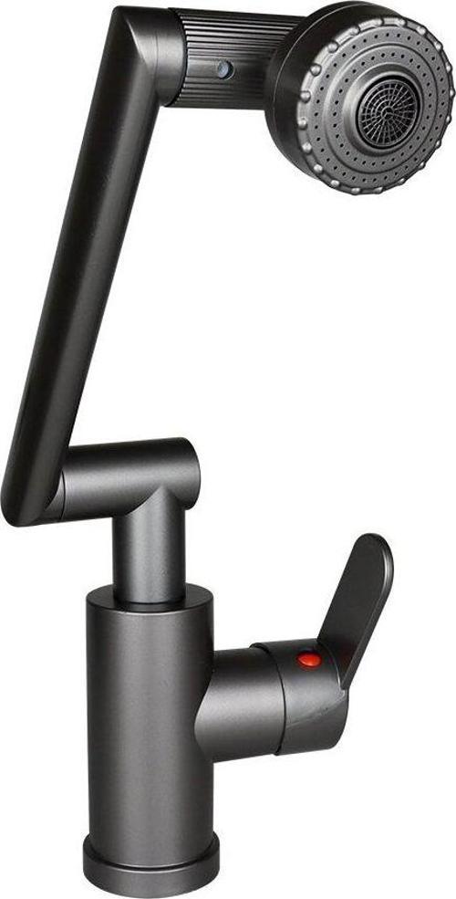 GRİ - 1080 DERECE DÖNEBİLEN ÇOK FONKSİYONLU MUSLUK BATARYA KTX-3308  GO5060Gok133619