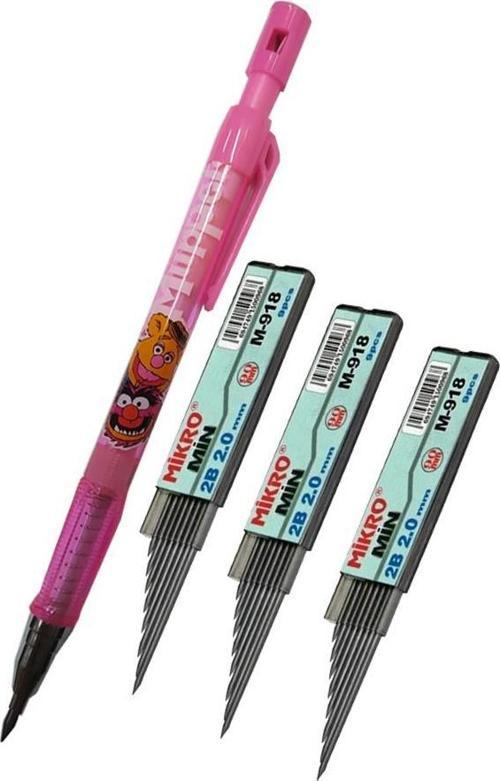 2.0 Mm Kalın Uçlu Versatil Kalem Pembe Renk 1 Adet ve 2.0 Mm Kalın Uç Siyah 3 Adet Kalın Uçlu Mekanik Kalem