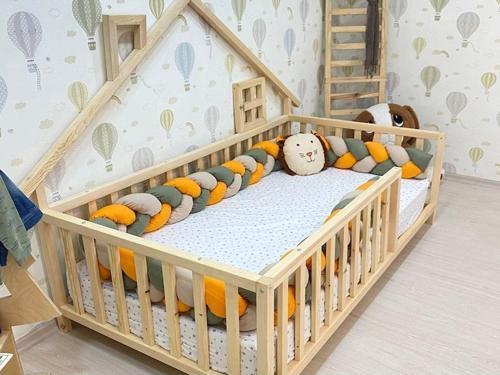 Ahşap Montessori Karyola - Masif Ahşap Karyola - Montessori Çocuk Ve Bebek Yatak Opmont-10