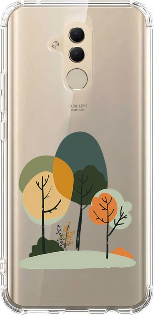 Zeynoiletişim Huawei Mate 20Lite Uyumlu Orman Ağaçları Desenli Silikon Kılıf