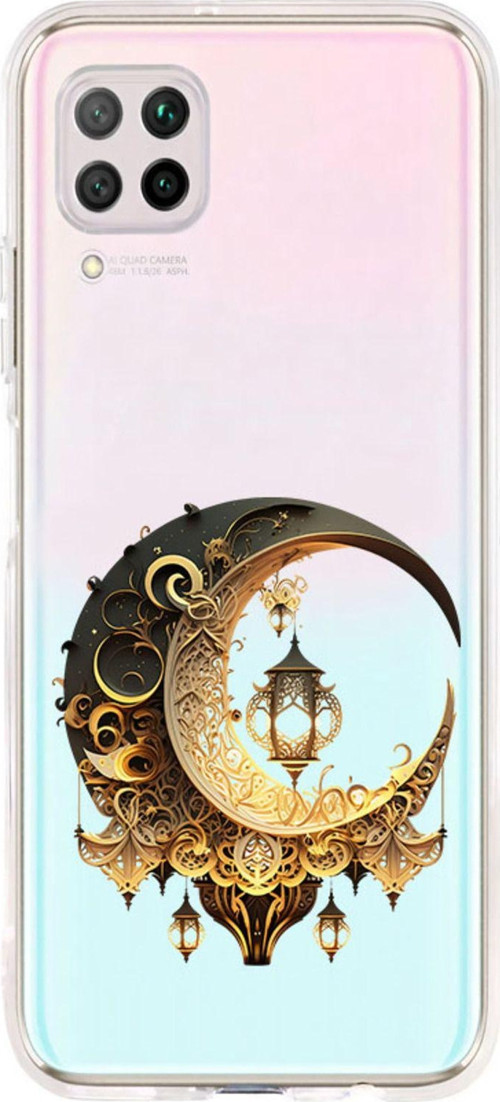 Zeynoiletişim Huawei P40 Lite Uyumlu Dekoratif Ay Desenli Silikon Kılıf