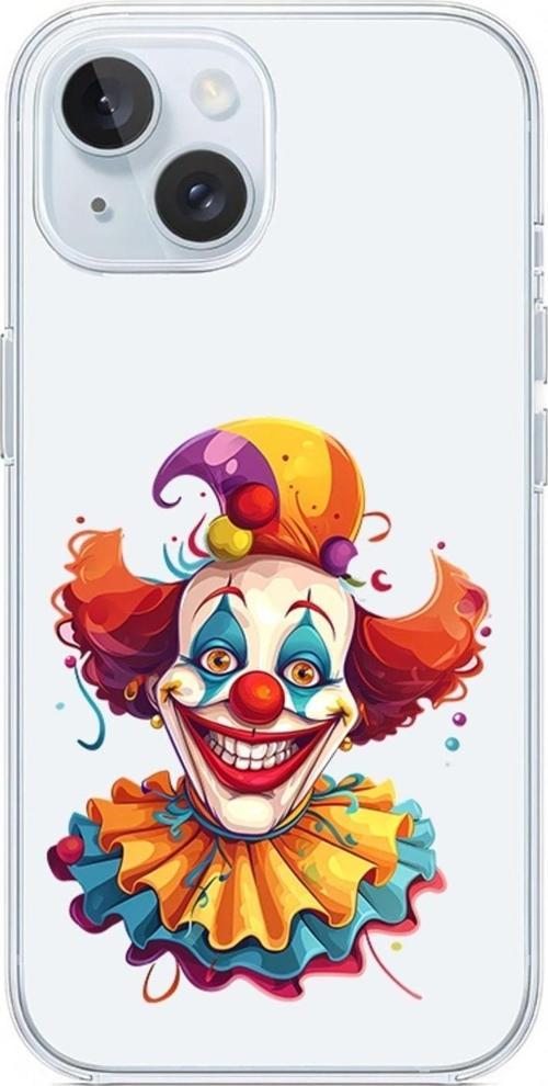 Zeynoiletişim Apple İphone 14 Uyumlu Komik Palyaço  Desenli Silikon Kılıf
