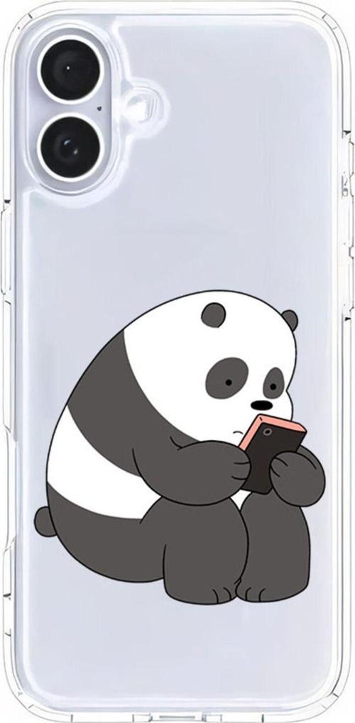 Zeynoiletişim Apple Iphone 16 Uyumlu Telefonlu Panda  Desenli Silikon Kılıf