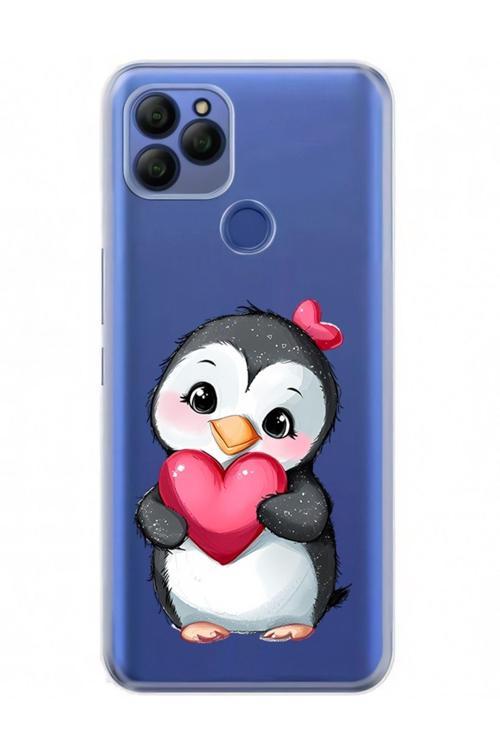Zeynoiletişim General Mobile Gm 21 Uyumlu Kalpli Penguen  Desenli Silikon Kılıf