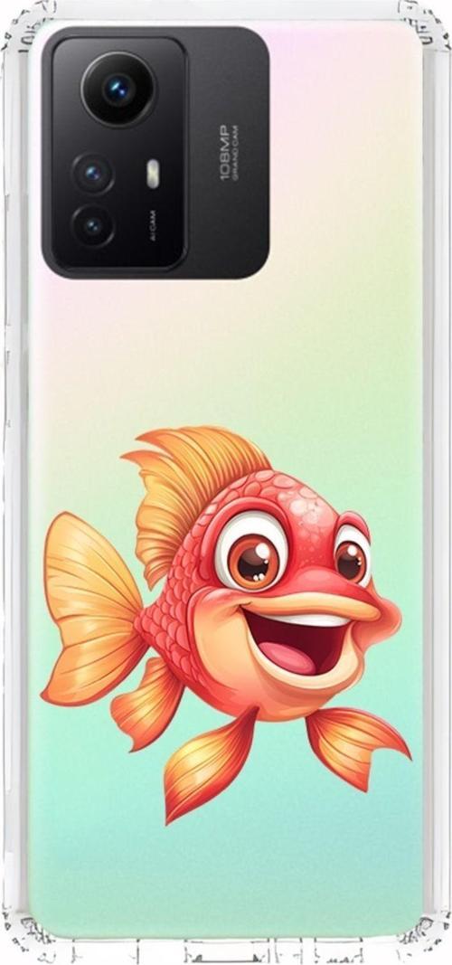 Zeynoiletişim Xiaomi Redmi Note 12 S Uyumlu Neşeli Balık  Desenli Silikon Kılıf