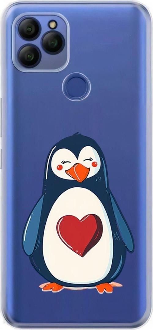Zeynoiletişim General Mobile Gm 21 Uyumlu Kalpli Penguen  Desenli Silikon Kılıf
