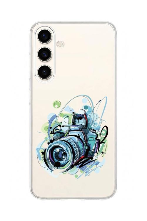 Zeynoiletişim Samsung Galaxy S24 Plus Uyumlu Fotoğraf Kamerası  Desenli Silikon Kılıf