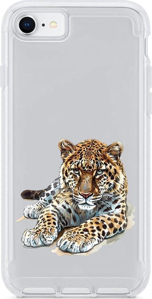 Zeynoiletişim Apple İphone 6 Uyumlu Yatan Leopar  Desenli Silikon Kılıf