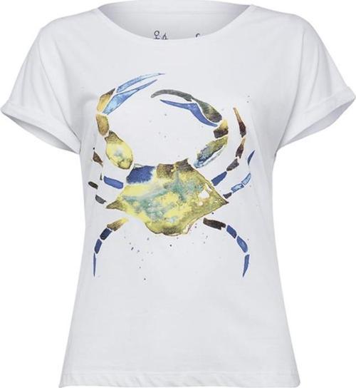 Yeşil Yengeç Beyaz Kadın T-Shirt-S