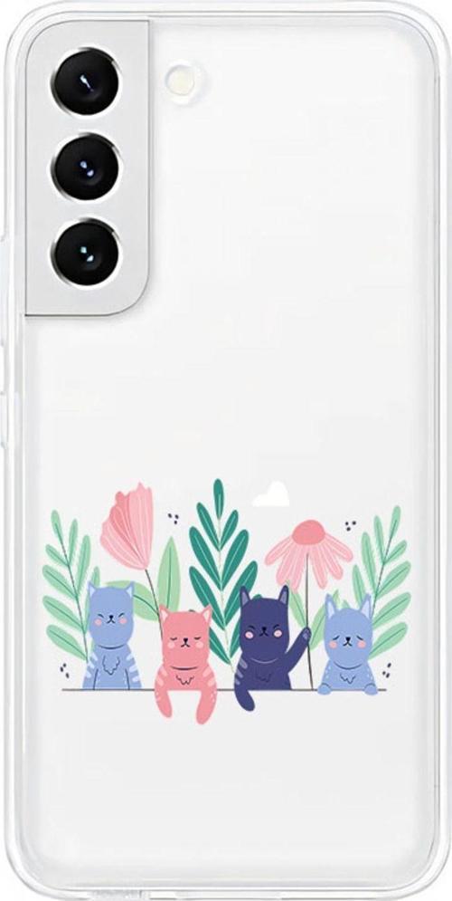 Zeynoiletişim Samsung S21 Uyumlu Şirin Kediler  Desenli Silikon Kılıf