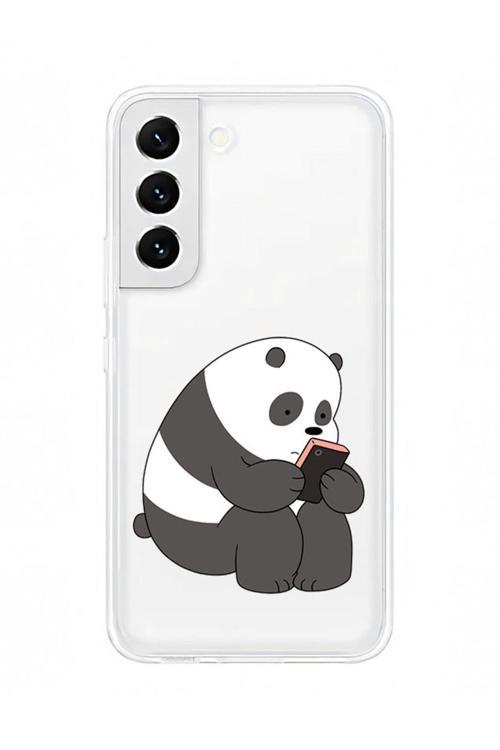 Zeynoiletişim Samsung S21 Uyumlu Telefonlu Panda  Desenli Silikon Kılıf