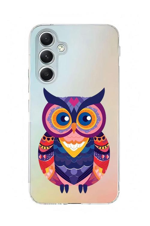 Zeynoiletişim Samsung A15 Uyumlu Renkli Baykuş  Desenli Silikon Kılıf
