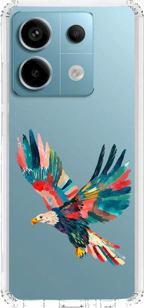 Zeynoiletişim Xiaomi Redmi Note 13 Pro 5G Uyumlu Renkli Kartal  Desenli Silikon Kılıf