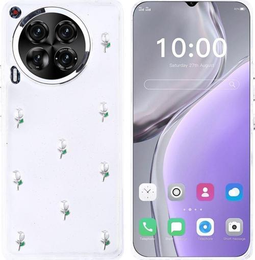 Anka Cep Tekno Tecno Camon 30 (Cl6) Uyumlu Kılıf Airbag Tasarımlı Simli Desenli Şeffaf Kutup Kapak