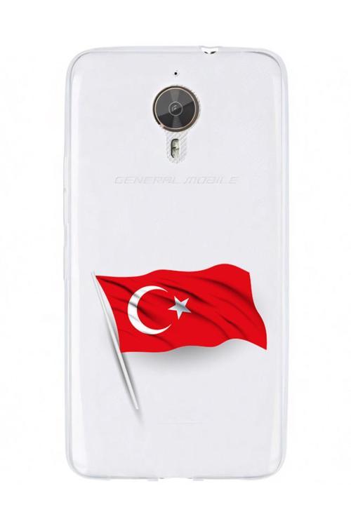 Zeynoiletişim General Mobile Gm5 Plus Uyumlu Türk Bayrağı  Desenli Silikon Kılıf