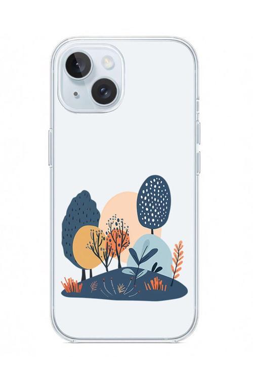 Zeynoiletişim Apple Iphone 14 Uyumlu Ağaçlı Doğa  Desenli Silikon Kılıf