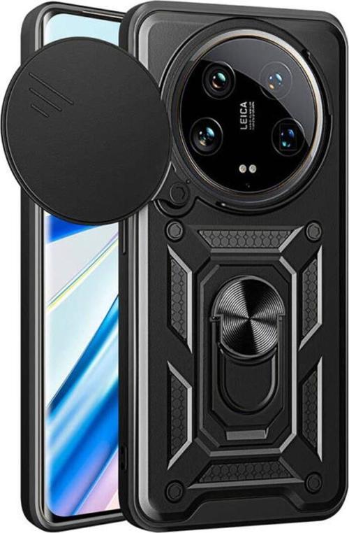 Xiaomi Mi 14 Ultra Kılıf Magnetik Standlı Kamera Korumalı Sürgülü Vega Kapak
