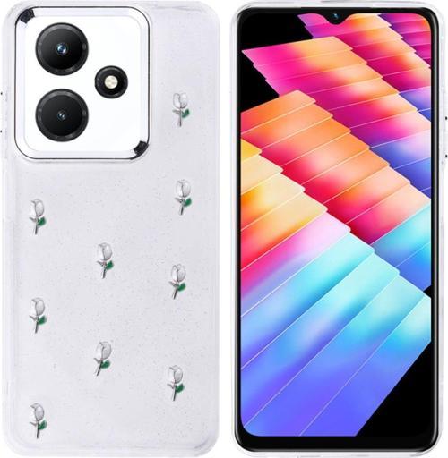 İnfinix Hot 30İ (X669) Kılıf Airbag Tasarımlı Simli Desenli Şeffaf Kutup Kapak