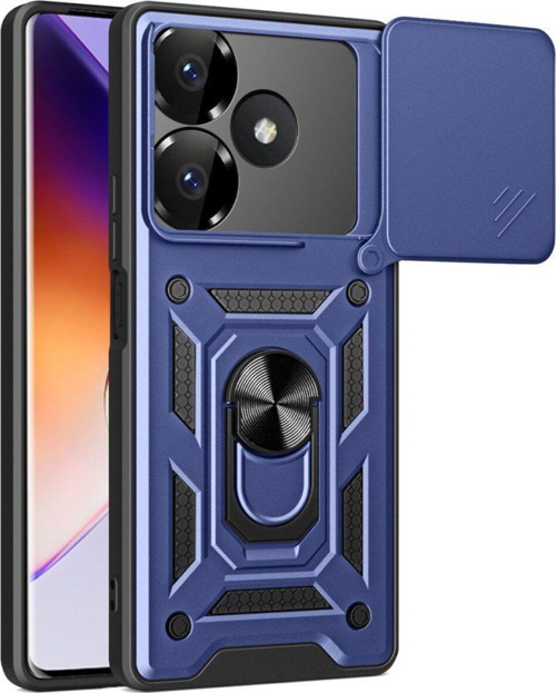 Anka Cep Xiaomi Redmi 13 4G Kılıf Pars Lens Yüzüklü Silikon Magnetik Standlı Kamera Korumalı Kapak