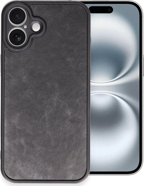 Apple İphone 16 Plus Kılıf Aras Deri Görünümlü Kapak + Ekran Koruma + Kablo Koruma