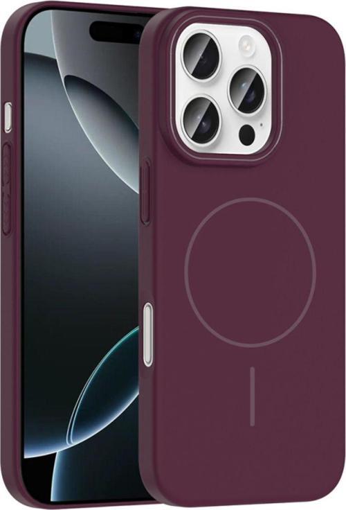 Apple İphone 16 Pro Max Kılıf Magsafe Şarj Özellikli Ruby Silikon Kapak